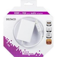 DELTACO Adaptér HDMI samec/VGA samica + audio adaptér (HDMI-VGA8)