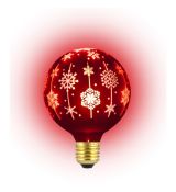 RXL 368 žiar. v. G95 E27 červená RETLUX Dekoračná žiarovka s vianočnými motívmi