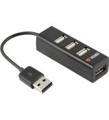 Vysoko kvalitný 4-portový USB hub umožňuje inštalovať a používať súčasne viac zariadení naraz (myš, klávesnica, tlačiareň atď.).
Nevyžaduje inštaláciu, stačí ho zapojiť do USB portu počítača.
Vďaka vreckovej veľkosti a praktickému dizajnu je ideálny 