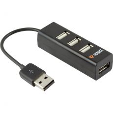 Vysoko kvalitný 4-portový USB hub umožňuje inštalovať a používať súčasne viac zariadení naraz (myš, klávesnica, tlačiareň atď.).
Nevyžaduje inštaláciu, stačí ho zapojiť do USB portu počítača.
Vďaka vreckovej veľkosti a praktickému dizajnu je ideálny 