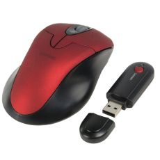 Bezdrôtová optická myš 800 dpi červená / čierna