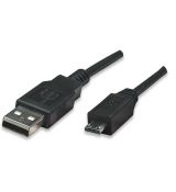 Manhattan Kábel USB 2.0 A male / Micro A male 1,8 m čierny /ICOC MUSB-B-018
