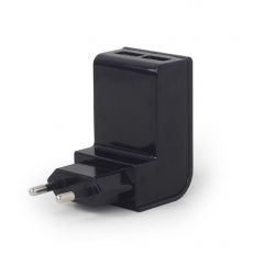 GEMBIRD 2-port universal USB charger, 2.1 A, black EG-U2C2A-02