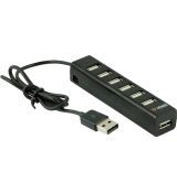 Hub 7xUSB2 čierny YENKEE YHB 7001BK