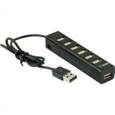 Hub 7xUSB2 čierny YENKEE YHB 7001BK