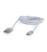 Gembird kábel 2v1 combo, Lightning 8-pin (M) / microUSB na USB 2.0 (M), 1.8 m, obojstranný, strieborný