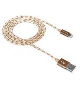 Canyon CNE-CFI3GO, 1m kábel Lightning/USB, bez Apple certifikácie MFi, opletený, zlatý