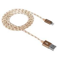 Canyon CNE-CFI3GO, 1m kábel Lightning/USB, bez Apple certifikácie MFi, opletený, zlatý