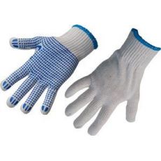 Rukavice bavlnené s PVC terčíkmi na dlani, veľkosť 10"