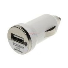 USB adaptér do auta 5V 1A 1xUSB biely 5V, 1000mA