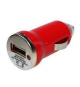 USB adaptér do auta 5V 1A 1xUSB červený 5V, 1000mA