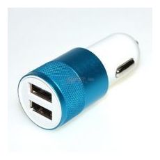 USB adaptér do auta 5V 2,1A 2xUSB bielo-modrý 5V 2 x USB