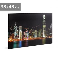 LED obrázok na stenu - "HongKong" - 2 x AA, 38 x 48 cm 58018H