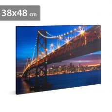 LED obrázok na stenu "Golden Gate Most" - 2 x AA, 38 x 48 cm 58018I