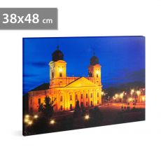 LED obrázok na stenu " Veľký kalvínsky kostol " - 3 x AA, 38 x 48 cm 58018K