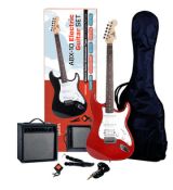 ABX 20 gitarový set, červená ABX GUITARS