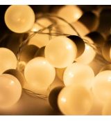 LED svietiaci reťazec, guľa, batériový, 20 teplých bielych LED MLC20B