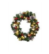 LED umelý veniec, 45 cm, teplé biele LED, IP44 KMK45LED