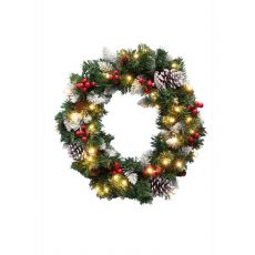 LED umelý veniec, 45 cm, teplé biele LED, IP44 KMK45LED