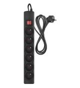 Prepäťová ochrana 6 zás 1,5m čierna EMOS