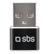Adaptér USB-A samec/USB-C samice čierna